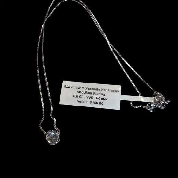 0.8ct Moissanite Bezel Necklace